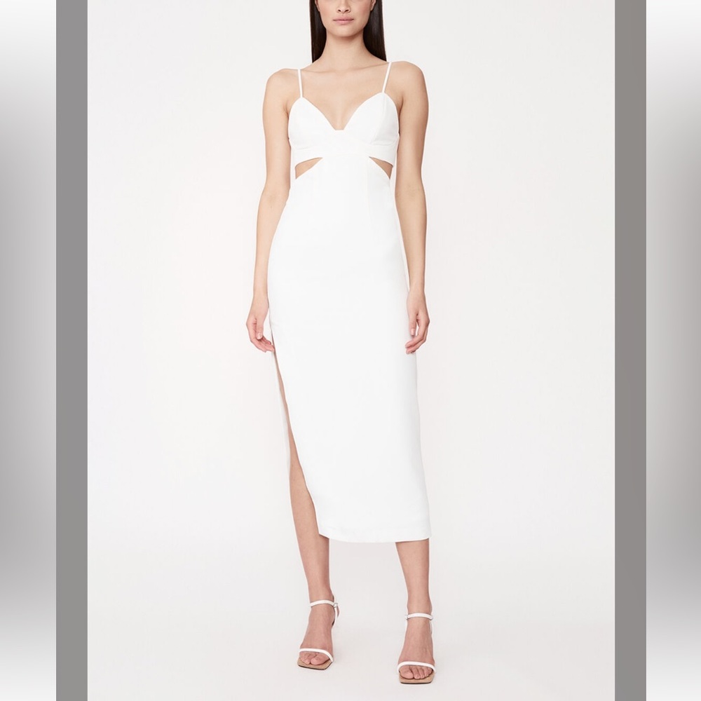 Bardot White Cutout Midi Dress